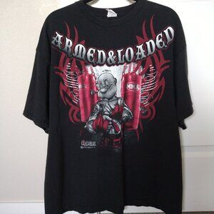 Vintage Popeye Armed & Loaded Black 2XL T-shirt